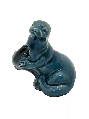 Buy Poole Pottery Blue Otter With Fish • 9.99£