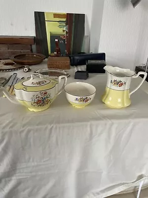 Buy Johnson Bros Pareek Vintage Yellow Floral 1 Litre Teapot  Milk Jug & Sugar Bowl • 65£