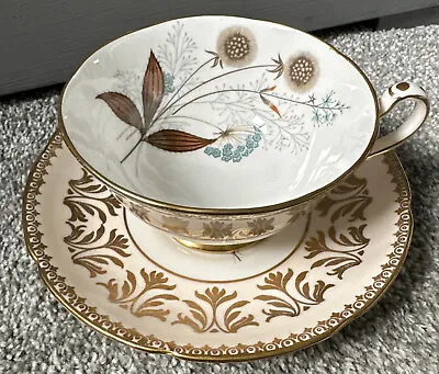 Buy Royal Grafton Fine Bone China Made In England Floral And Gold Teacup And Saucer • 8£