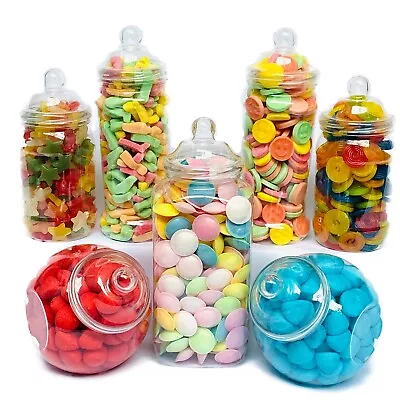 Buy 7 Large Plastic Sweet Jars For Truly Sweet Candy Buffet Sweet Table Wedding • 17.99£
