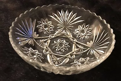 Buy Vintage Wheat Star Pattern Clear Cut Glass Small Bowl • 11.53£