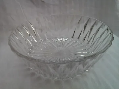 Buy French Round Clear Glass Moulded Table Snack Serving Bowl Dish Cut Glass Style • 4.95£
