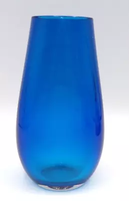 Buy Mid Century Modern Kingfisher Blue Cased Glass Dimple Vase 5  Whitefriars • 17.99£
