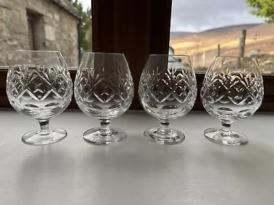 Buy 4 X Royal Doulton Crystal Cut Glass Brandy Balloon Glasses Georgian 300ml Signed • 20£