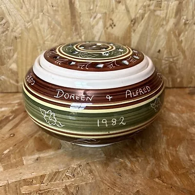 Buy 1982 Dragon Welsh Pottery Personalised Bulb Rose Bowl Planter Doreen & Alfred • 7.99£