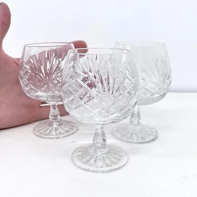 Buy Set Of 3 Clear Glass Brandy / Whisky Glasses Elegant Glassware • 19.99£