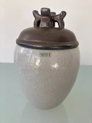 Buy NORR 11  Danish Large Ceramic Lidded Jar, Chanka-No Style, Dark Gull Grey, Japan • 20£