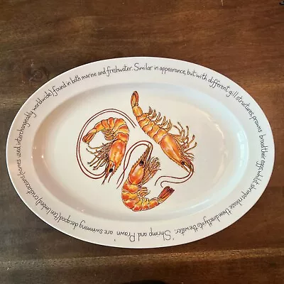 Buy Richard Bramble Jersey Pottery Shrimp And Prawn Oval Serving Platter 15.5”x11” • 70.73£