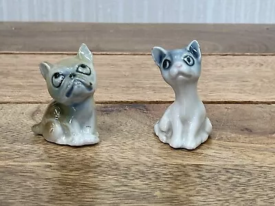 Buy Vintage Porcelain Pottery Possibly Foreign Small Cat And Dog Kitsch Ornaments • 4.50£
