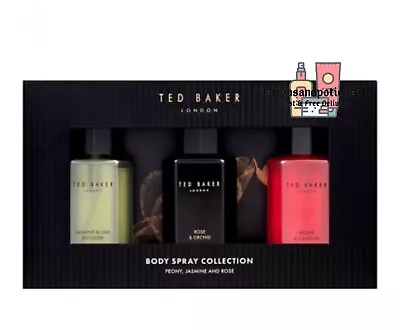 Buy Ted Baker Body Spray Trio Collection Peony, Jasmine & Rose Ladies Gift Set • 14.95£