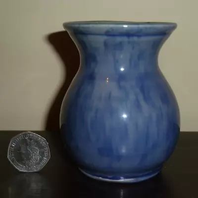 Buy Small Baron Barnstaple Studio Pottery Glazed Blue Vase (9.5cm) • 22£
