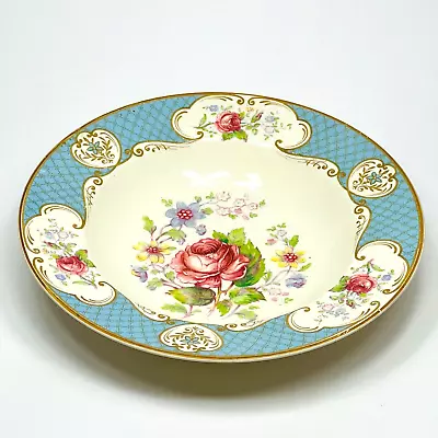 Buy Vintage Myott  Son And Co Staffordshire Roses Gold And Blue Round Vegetable Bowl • 24.66£