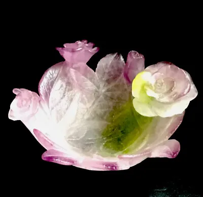 Buy Daum France Cabbage Rose Pate De Verre  Bowl • 345£