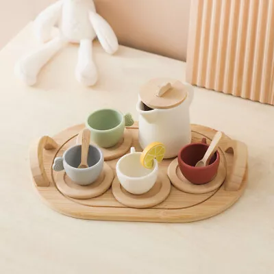 Buy 9pcs/10pcs Pretend Play Tea Set Wooden Tea Set Afternoon Tea Set For Kids • 14.15£
