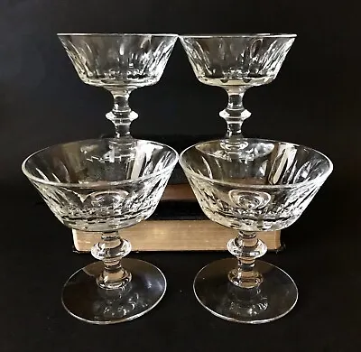 Buy Libbey Williamsburg Set 4 Champagne/Sherbet Line Cut Blown Glass Vintage Glasses • 19.20£