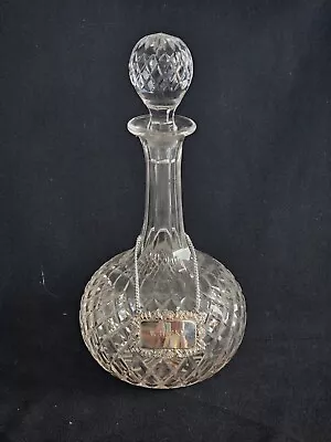 Buy Vintage Cut Glass Globe & Shaft Decanter, With Cut Stopper, And EP Whisky Label • 25£