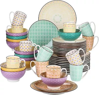 Buy Vancasso Dinner Set 48 Piece Tableware Ceramic Plates Bowls Mugs Service For 12 • 151.99£