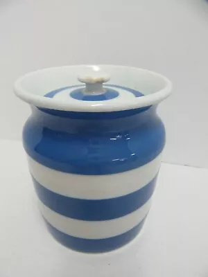 Buy Cornishware Pottery TG Green Co Kitchen Crock Lid Blue White 5.5  Tall England • 75.20£