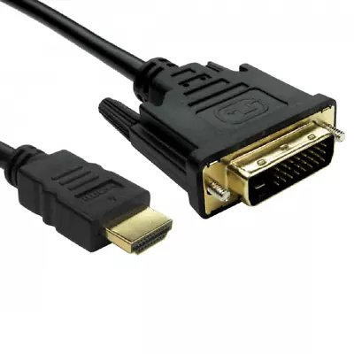 Buy DVI-D DVI To HDMI Cable PC Monitor Lead 1m 1.5m 2m 2.5m 3m 5m 7m 10m 15m 20m • 26.99£