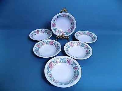 Buy Staffordshire Tableware Pink Tulip Cereal Bowls X 6 • 25£