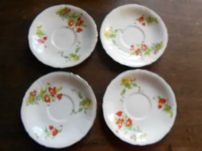 Buy 4 Alfred Meakin Vintage Hedgrow Pottery Saucers 5.75   Poppy China Flowers • 4.25£
