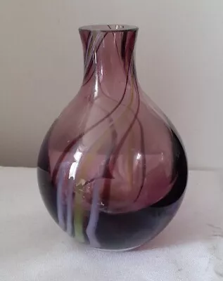 Buy Caithness Glass Vase Swirl Purple Amethyst 12cm High • 9.99£