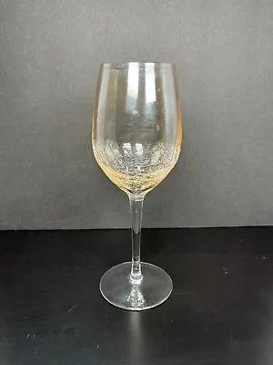 Buy Pier 1 Crackle Glass Amber Golden Luster White Wine Glass Single Glass • 9.59£
