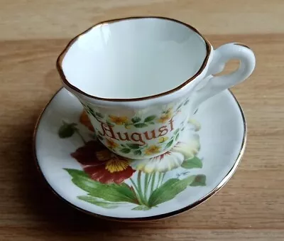 Buy Vintage Miniature Floral Bone China Cup And Saucer - August  • 2.49£