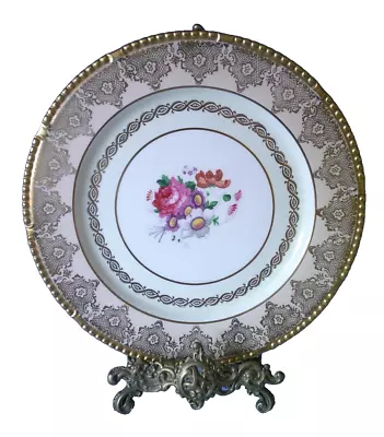 Buy Paragon Cabinet Plate Apricot, Gilt & Floral Gold Dragoon Rim • 25£