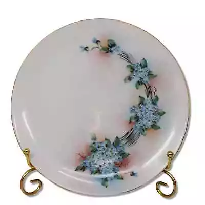 Buy Thomas Bavarian Luncheon 8.5  Plate Blue Flowers Gold Rim Antique 1908 • 6.64£