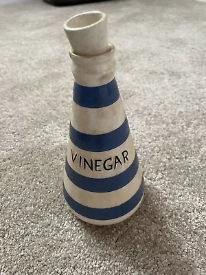 Buy Vintage Large Vinegar Jar Blue And White Striped Staffordshire Pottery • 3£