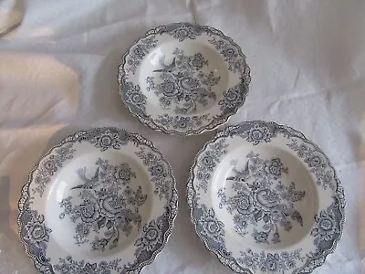 Buy 3 X Vintage Bristol Crown Ducal Dessert Bowls/plates 8  Blue • 10£