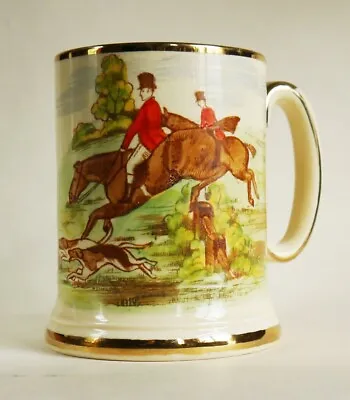 Buy Vintage Hand Coloured Arthur Wood Tally Ho! Foxhunting Sporting Tankard Mug • 25£