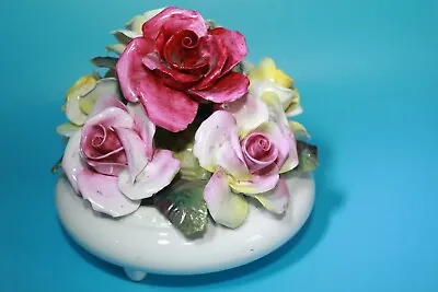 Buy Vintage Crown Staffordshire Medium Size Bone China Roses In Bowl Ornament • 3.99£