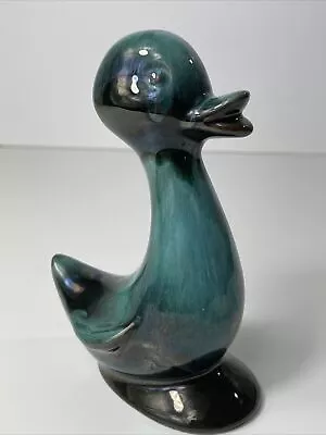 Buy Vintage Blue Mountain Pottery Duck Figurine-Lt Blue/Green/Black Drip Glaze 5.25” • 19.08£