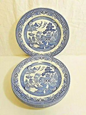 Buy Set Of Six, CHURCHILL Willow Blue (Georgian) Dinner Plates ~  Made In England C8 • 34.98£