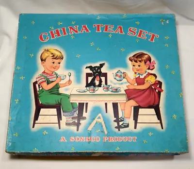 Buy Childs China Tea Set For Six Complete Great Tea Set 1940's Hard To Find • 291.89£