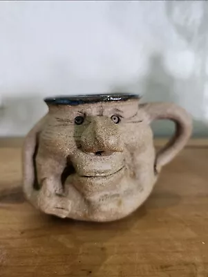 Buy Art Studio Pottery Gretchen Larson People Pots Faces Signed Mug Handmade Cup • 65.36£