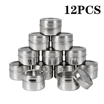 Buy 12PCS Kitchen Spice Jars Bottles Airtight Seal Salt Container Glass Pot With Lid • 11.95£