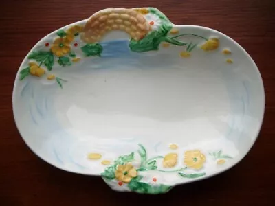 Buy Vintage Clarice Cliff Newport Pottery Dish/Plate, White, Floral, Buttercups • 17.50£