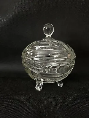 Buy Vintage Cut Glass Footed Sugar Bowl With Lid • 15£