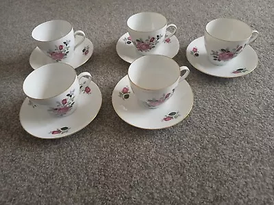 Buy 5 X Bavarian Rose China Cup & Saucers • 8£