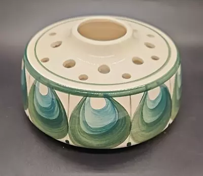 Buy Vintage Teal Green & Cream Jersey Pottery Posy Pot Pouri Bowl Vase 5.5  Dia • 8.99£