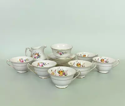 Buy Coalport China Tea Set  - June Time Pattern 14pcs Cup Saucers Jug Pot • 19.99£