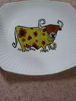 Buy VINTAGE Bull Cow Steak Plate STAFFORDSHIRE  Pottery,gc1970s • 19.99£