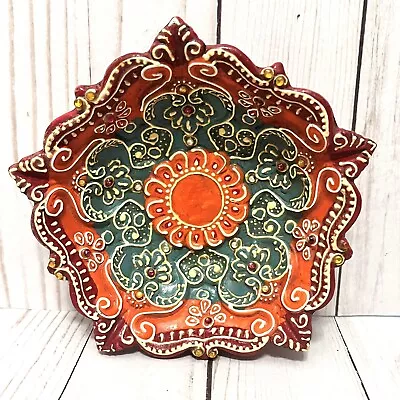Buy Old World Hand Painted Jeweled Indian Trinket Dish  • 17£