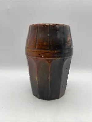 Buy Antique Peoria Pottery Glazed Brown Stoneware Jar Old Crock Rare 7”  Tall Rare • 22.51£