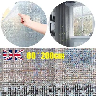 Buy 3D Rainbow Window Film Stained Glass Static Cling Sticker Home Office Privacy • 8.59£