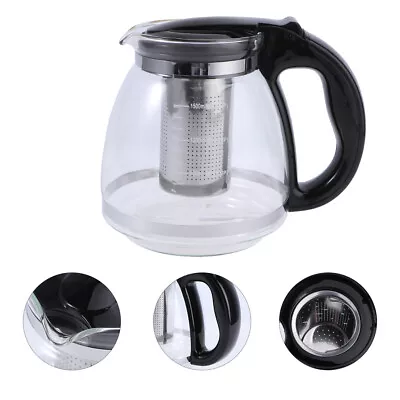 Buy  1500ml Glass Teapot With With Stainless Steel Strainer Infuser Stovetop Tea Pot • 24.99£