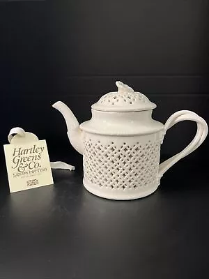 Buy Hartley Greens Pierced Teapot Creamware Leeds Pottery  Never Used Beautiful Rare • 135.17£